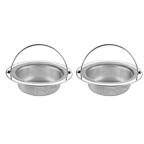 Edelstahl Küchenspüle Filter Bodenablauf Mesh Bad Filter Ablaufkorb Mit Griff Badewanne Haarfänger Stopper(2PCS) von Chenhj