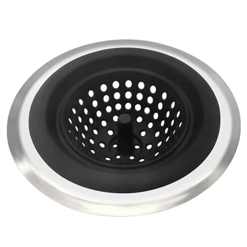 Küchenspüle Filter Kanalisation Anti-Verstopfung Lebensmittelabfälle Sieb Haarfänger Wasser Stop Stopper For Badezimmer Zubehör(Black) von Chenhj