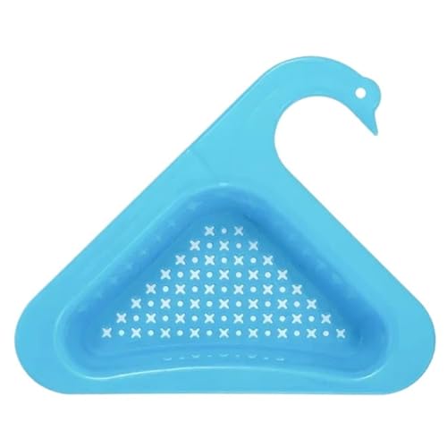 Schwan Abflusskorb Küche Gemüsereinigung Multifunktionales Pool Dreieck Kunststoff Filter Rack Spüle Abflusskorb Sieb Billig(Blue) von Chenhj