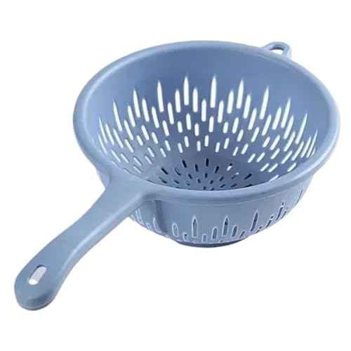 Spüle Wasserfilter Küche Abtropffläche Korb Kunststoff Waschen Sieb Sieb Lebensmittel Griff Obst Abtropfschale Gemüse(Blue) von Chenhj