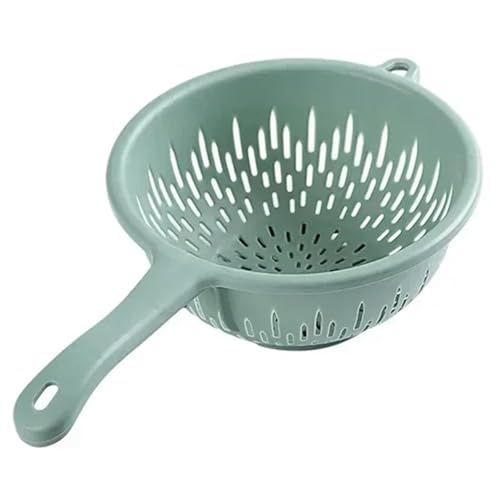 Spüle Wasserfilter Küche Abtropffläche Korb Kunststoff Waschen Sieb Sieb Lebensmittel Griff Obst Abtropfschale Gemüse(Green) von Chenhj