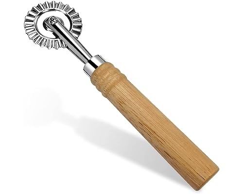 Gezähnter Teigrad mit einzelner Klinge, Gebäck-Rad, Spülmaschinenfest, zum Trennen von Verschiedenen Teigarten, Küchenprofi Ravioli Rad von Chenivesss