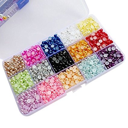 Chenkou Craft Halbrunde Perlen, flache Rückseite, lose Perlen, 5 mm von Chenkou Craft