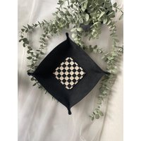 Schlüsselschale Schachbrettmuster von ChennsLederWerkstatt