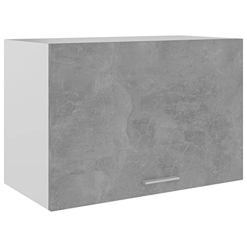 Chenshu Hängeschrank, Hängeglasschrank Küche, Küchenschrank, Schrank Mit Glastüren, Küchenhängeschränke, Wandvitrine Hängend, Betongrau 60x31x40 cm Spanplatte von Chenshu