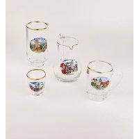 Altes Deutsches Glas Barzubehör - Highball, Minibecher, Schnapsglas + Minikrug von ChenuzAtelier