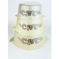 "Brown Swirl" ""Brown Swirl"" Pyrex Cinderella Auflaufform 3-Er Set - #473-B, #474-B, #475-B." von ChenuzAtelier