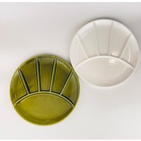 Vintage Glasierte Keramik Fondue/Käse Sushi Teller | 9 " - 2Er-Set | Zwei Made in Japan." von ChenuzAtelier