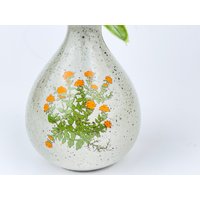 Vintage Graue Speckle Bud Vase - Made in Japan von ChenuzAtelier