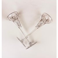 Vintage Kerzenhalter Aus Kristall + Goldrand - Zweier Set | 2 von ChenuzAtelier
