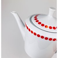 Vintage Northland Red Polka Dot Muster Wasserkocher/Teekanne - Fine China von ChenuzAtelier