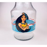 Vintage Pocahontas Glas Saft Krug/Dekanter - Crinkle Glasboden von ChenuzAtelier