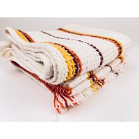 Vintage Rechteckig Gestreifte Waffel Handtücher - Zweier-Set | 2 100% Baumwolle von ChenuzAtelier