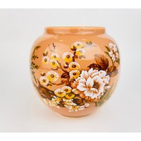 Vintage Sadler England - "Wild Wood' Blumenvase/Teedose Offenes Ingwerglas | Ohne Deckel Rosa Blush Mit Blumenmuster von ChenuzAtelier