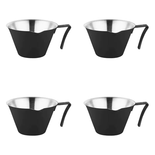 4 x Edelstahl-Extraktionsbecher, 100 ml, Kaffee-Messbecher mit Skalenmarkierung, praktisches Espresso-Zubehör, Edelstahl, Espresso, Kaffee-Extraktion mit Skalierung von Chenxi Studio