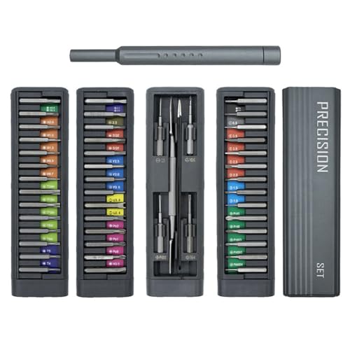 49-in-1 Präzisions-Schraubendreher-Set, kleine Reparatur-Werkzeug-Sets für Elektronik-Reparatur, mit ergonomischem Griff und Gehäuse, Stahl-Schraubendreher-Bits von Chenxi Studio