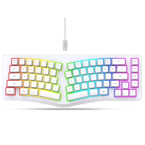 Chenxi Studio Bürofreundliche mechanische Tastaturen, 25 Anti-Ghosting-Tasten, ergonomisches Layout, glatte ABS-Tastenkappen, mehrere Betriebssystem-Kompatibilität, RGB-Beleuchtung, RGBs von Chenxi Studio