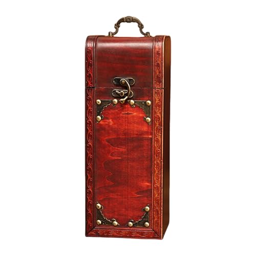 Chenxi Studio Stabile Weinflaschenbox aus Holz im antiken Stil für elegante Präsentation und Aufbewahrung bei Hochzeiten oder Jubiläen, Hochzeitsweinbox Chenxi Studio Stabile Weinflaschenbox aus Holz im antiken Stil für elegante Präsentation und Aufbewahrung bei Hochzeiten oder Jubiläen, Hochzeitsweinbox von Chenxi Studio