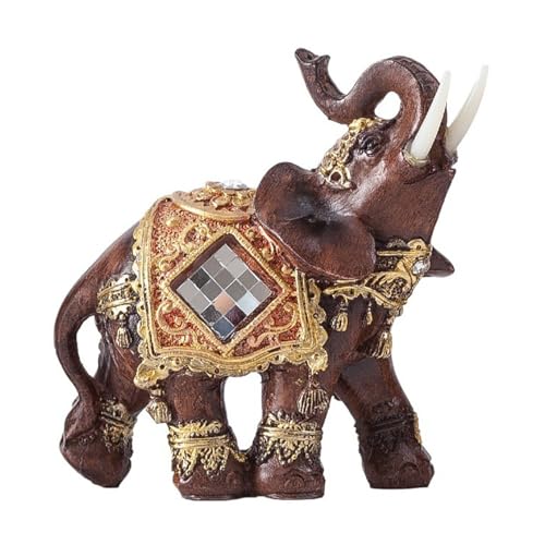 Chenxi Studio Thailändische zeremonielle Elefantenstatue Figur bringt Glück Reichtum Feng Shui Harz Skulptur Home Office Schreibtisch Dekoration Feng Shui Elefant Büro Dekoration von Chenxi Studio