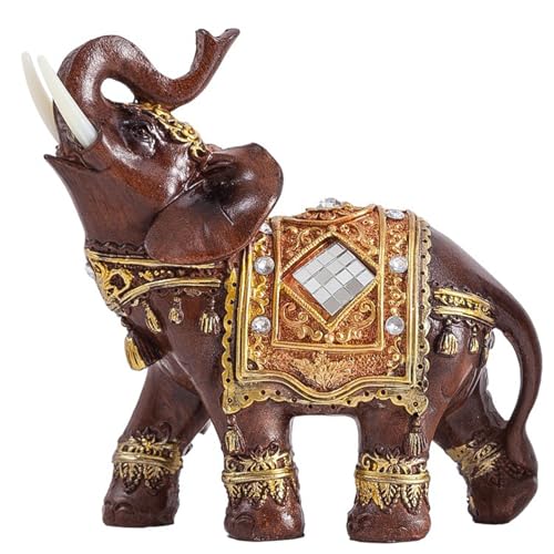 Chenxi Studio Thailändische zeremonielle Elefantenstatue Figur bringt Glück Reichtum Feng Shui Harz-Skulptur Home Office Schreibtisch Dekoration Feng Shui Elefant Büro Dekoration von Chenxi Studio
