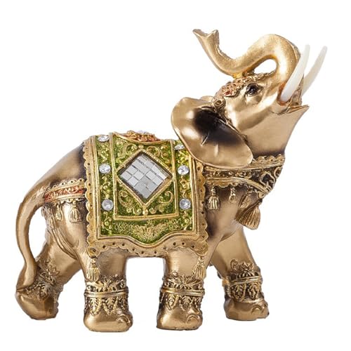 Chenxi Studio Thailändische zeremonielle Elefantenstatue Figur bringt Glück Reichtum Feng Shui Harz Skulptur Home Office Schreibtisch Dekoration Feng Shui Elefant Büro Dekoration von Chenxi Studio