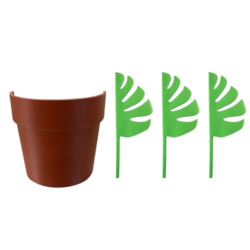 Dekorativer Badezimmer-Organizer mit selbstklebendem Monstera-Zahnbürstenhalter und Brillenaufsatz von Chenxi Studio
