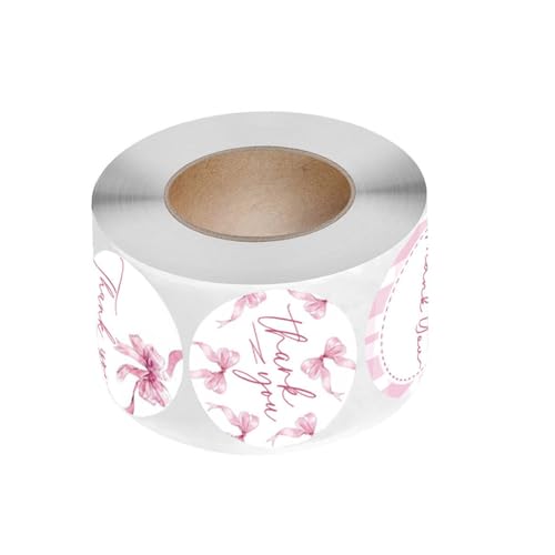Runde Dankesaufkleber, elegante Schleifen-Etiketten für Hochzeit, Party, Versiegelung, Dekoration, Dankeschön-Aufkleber, schöne Schleifen-Etiketten, runde Aufkleber für Hochzeit, Brautparty von Chenxi Studio