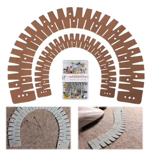 Thermoverformungsbeständige Saumhilfe zum Schneidern, flexibler Stoffausrichter mit rutschfesten Messsystemen, 2 x Silikon-Nähwerkzeug Thermoverformungsbeständige Saumhilfe zum Schneidern, flexibler Stoffausrichter mit rutschfesten Messsystemen, 2 x Silikon-Nähwerkzeug von Chenxi Studio
