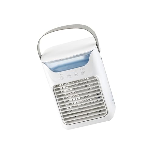 Tragbarer kleiner Luftkühlung, USB-Aufladung, Desktop-Ventilator mit 3 einstellbaren Geschwindigkeiten und LED-Beleuchtung für Schlafzimmer oder Büro, tragbare Klimaanlage von Chenxi Studio