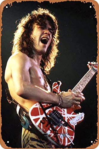 Cheogket Eddie Van Halen Poster, Metall, Blechschild, Vintage-Stil, Wandschild, Dekoration, 20,3 x 30,5 cm von Cheogket