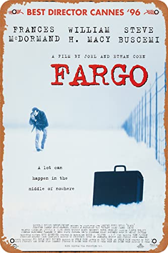 Cheogket Fargo (1996) Vintage-Filmschild aus Metall, für Bars, Kneipen, Zuhause, Kaffee, Männerhöhle, Wanddekoration, 20,3 x 30,5 cm von Cheogket