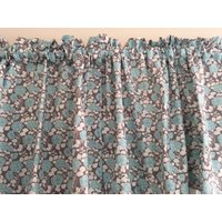 Aqua Und Grau Küchen Valance ~ 41 42 Zoll Breit von CheriesCurtainShoppe