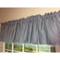 Dunkelblau Gingham Check Valance - 1/8 Zoll Checks 42 Breit von CheriesCurtainShoppe
