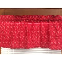 Mini Rote Einmachgläser Mit Blumen Fenster Volant ~ 42 Zoll Breit von CheriesCurtainShoppe