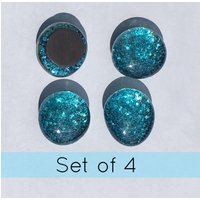 Aqua Blau Funkeln Magnete, Hell Glitzer-Magnete, Funkelnden Blauen Magnete von CherishedCottage