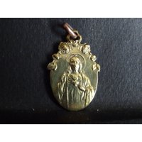 Jugendstil Jesus Mont Martre Medaille Religiöse Vintage Heiligen Charme P 78 von CherishedDevotions