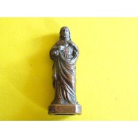 Vintage Medaille Jesus Scared Heard Tasche Schrein Statue Reise Altar P 872 von CherishedDevotions