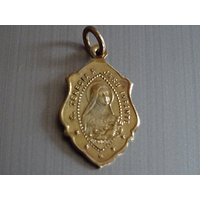 st Therese. Messing Und Silber Farbe Vintage Pendent Medal Holy Charm B 32 von CherishedDevotions