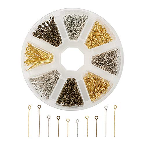 Cherisjewelry® 650 Stück offene Ösen-Nadeln mit Eisenkopf 16 mm 20 mm 30 mm für Schmuckherstellung Loch: 2 mm von Cheriswelry