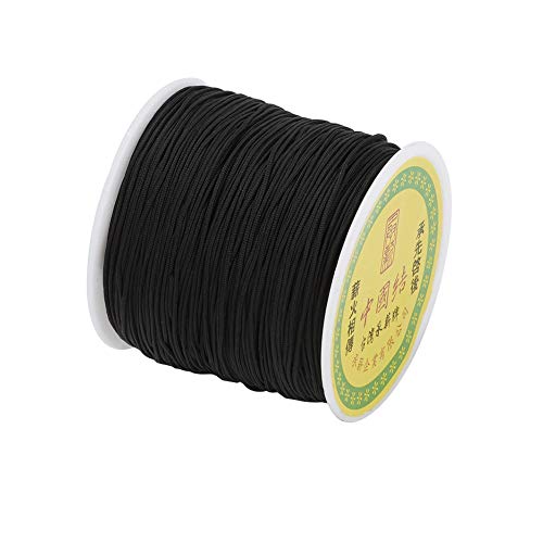 Cheriswelry 0,8 mm schwarze Nylonschnur für Schmuckherstellung, 91,4 m von Cheriswelry