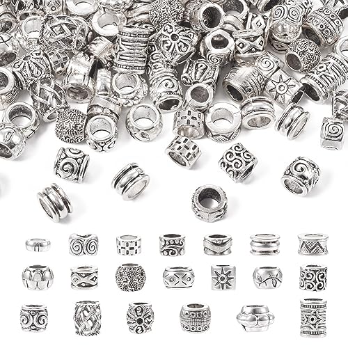 Cheriswelry 100 Stück Abstandshalter aus Legierung im tibetischen Stil, europäische Rondelle-Säulen-Abstandsperlen – Antik-Silber für Schmuckherstellung Cheriswelry 100 Stück Abstandshalter aus Legierung im tibetischen Stil, europäische Rondelle-Säulen-Abstandsperlen – Antik-Silber für Schmuckherstellung von Cheriswelry