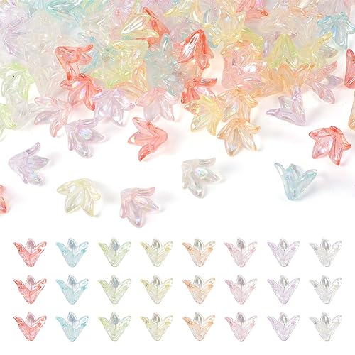 Cheriswelry 160 Stück 5-Petal-Blumen-Perlen, transparente Acryl-Perlenkappen, Lilienblüten, Abstandshalter, Endkappe für Schmuckherstellung, Perlenherstellung, Kunsthandwerk Cheriswelry 160 Stück 5-Petal-Blumen-Perlen, transparente Acryl-Perlenkappen, Lilienblüten, Abstandshalter, Endkappe für Schmuckherstellung, Perlenherstellung, Kunsthandwerk von Cheriswelry