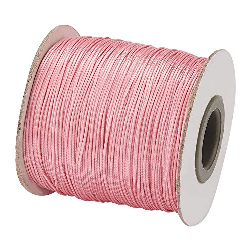 Cheriswelry 180 Meter 0,5 mm rosa Polyesterschnur Faden Perlenschnur Seil mit Spule für Schmuckherstellung Makramee von Cheriswelry