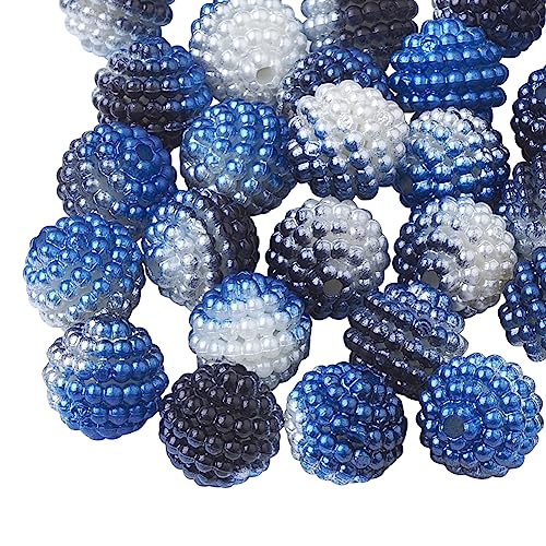 Cheriswelry 200Pcs Imitation Pearl Acrylic Beads Royal Blue Berry Beads 10mm Round Combined Beads Rainbow Gradient Pearl Beads for Jewelry Making von Cheriswelry