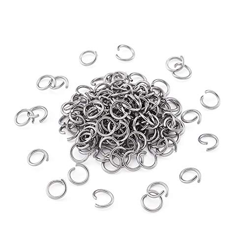 Cheriswelry Biegeringe aus Edelstahl, offen, 6 mm, 18 Gauge, rund, Metall-Verbinder für Schmuckherstellung, 500 Stück von Cheriswelry