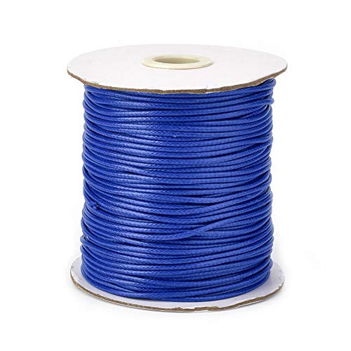 Cheriswelry Ca. 200 Meter 1 mm Koreanisches Polyester-Kordel, Faden, Perlenschnur, Seil mit Spule für Schmuckherstellung, Makramee, blau von Cheriswelry