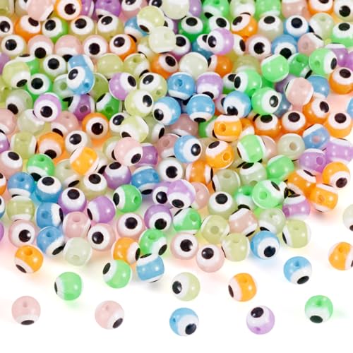 Cheriswelry Evil Eye Acrylperlen, 6 mm, leuchten im Dunkeln, leuchtende türkische Böser Blick, Abstandshalter für DIY-Armbänder, Ohrringe, Halsketten, Schmuckherstellung, 210 Stück Cheriswelry Evil Eye Acrylperlen, 6 mm, leuchten im Dunkeln, leuchtende türkische Böser Blick, Abstandshalter für DIY-Armbänder, Ohrringe, Halsketten, Schmuckherstellung, 210 Stück von Cheriswelry