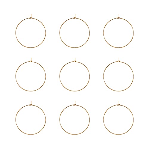 Cheriswelry Goldene Creolen, Edelstahl, Weinglas-Charm-Ringe, Perlenringe für Schmuckherstellung, 30 mm, 100 Stück von Cheriswelry