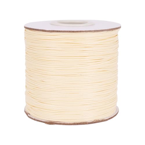 Cheriswelry Polyesterschnur, 0,5 mm, 180 m, mit Spule für Schmuckherstellung, Makramee, Beige von Cheriswelry