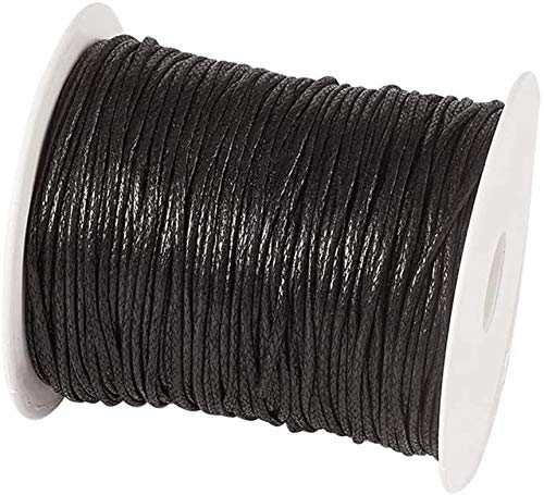 Cheriswelry Polyesterschnur, 0,5 mm, schwarz, 180 m lang, mit Spule für Schmuckherstellung, Makramee von Cheriswelry